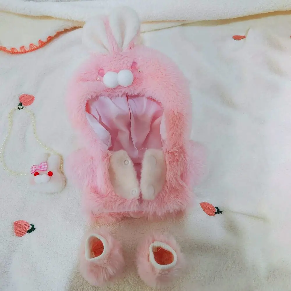 

Hairy Cotton Stuffed Replaceable Outfit Doll Plush Clothes Toys Accessories Dinosaur Rabbit Cartoon Animal Jumpsuit