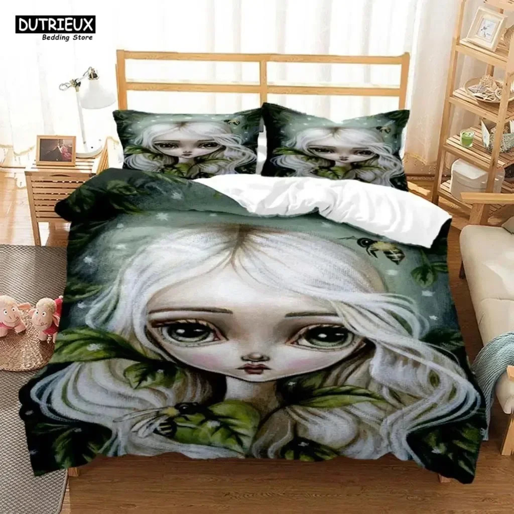 Cartoon Strange Doll Personalized Comfortable Duvet Quilt Cover Pillowcase Bedding Set Children Bedroom Decoration Home Textile