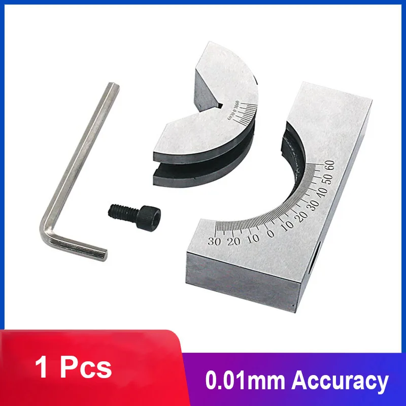 1Pcs Adjustable Angle V Block Milling Precision 90 Celsius Vice Grip Hold Clamp 0.01mm Accuracy Milling Machine For Measuring