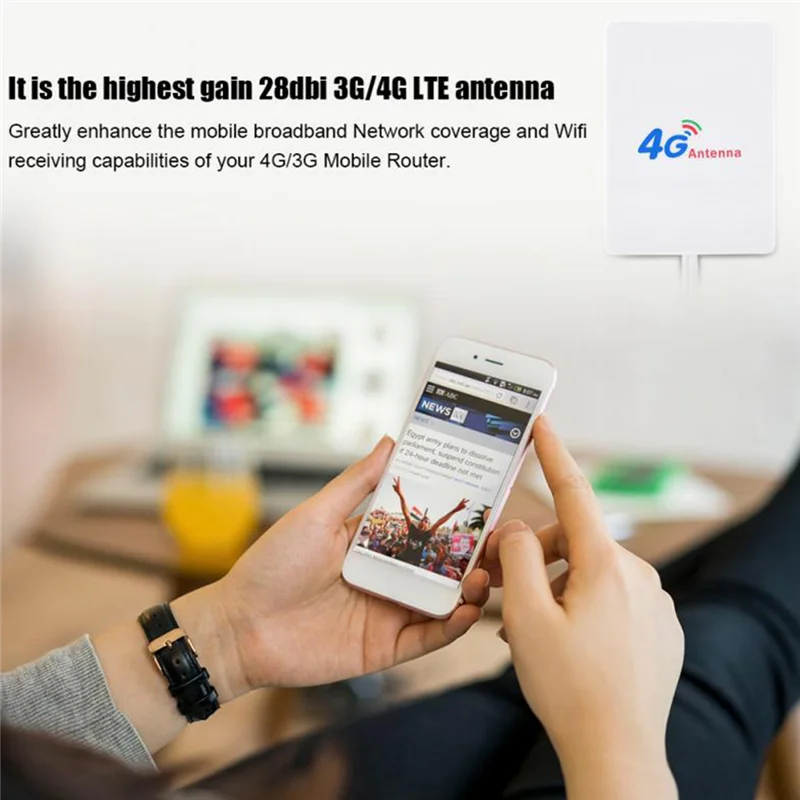 Top Deals 4G LTE Antenna 3G 4G Panel Antenna With SMA TS9 CRC9 Connector 2M Cable For E8372 E3372 B315 Router USB Modem