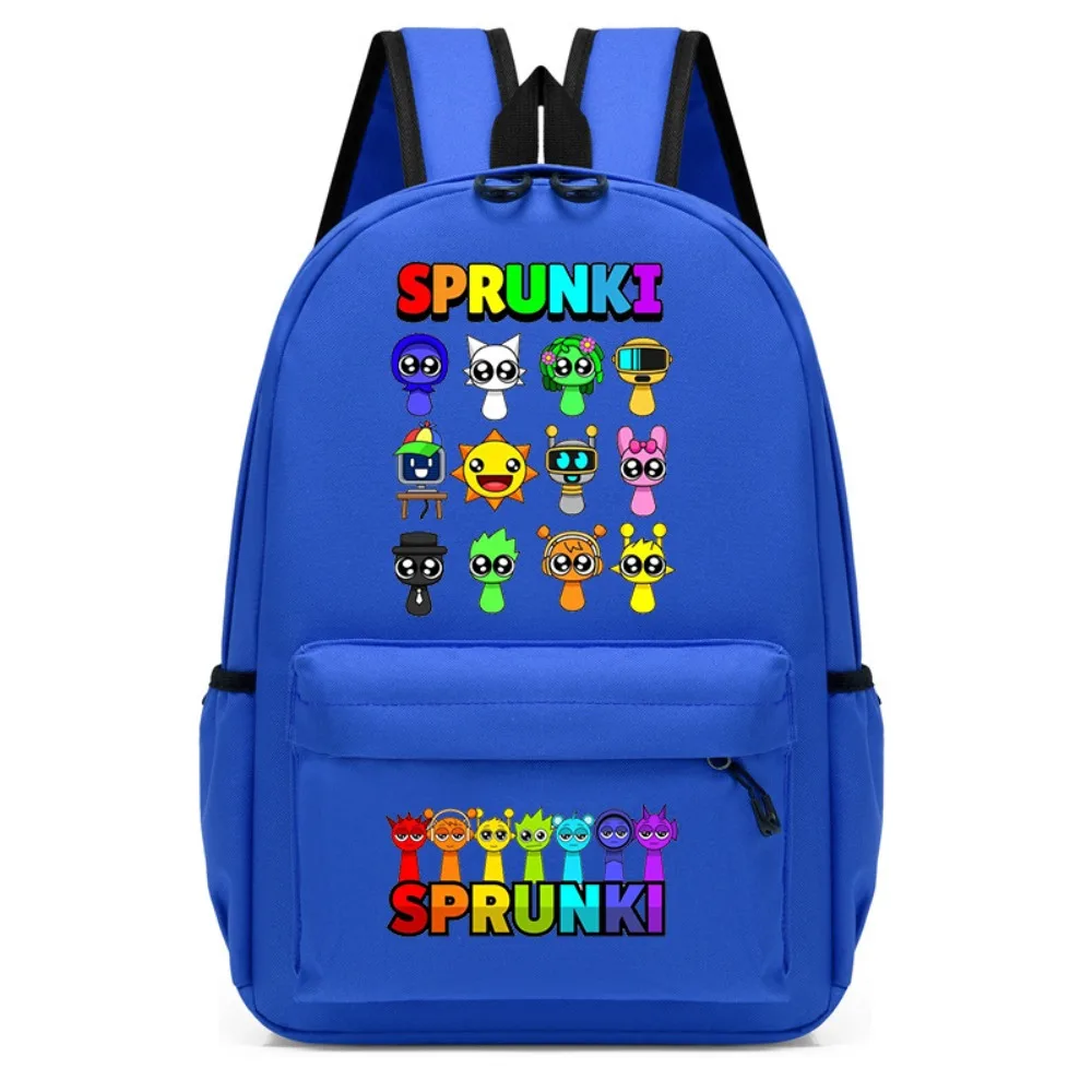 Kawaii Sprunki Mochila impermeável de desenho animado Mochila de viagem multifuncional de grande capacidade com armazenamento de sapatos multicamadas