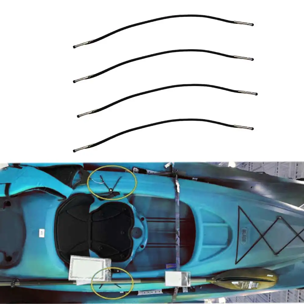 4PCS Kayak Deck Rigging Bungee Elastic Shock Cord With Stainless Steel Head End Kaying Paddle Geer Keeper Elastic Accessories