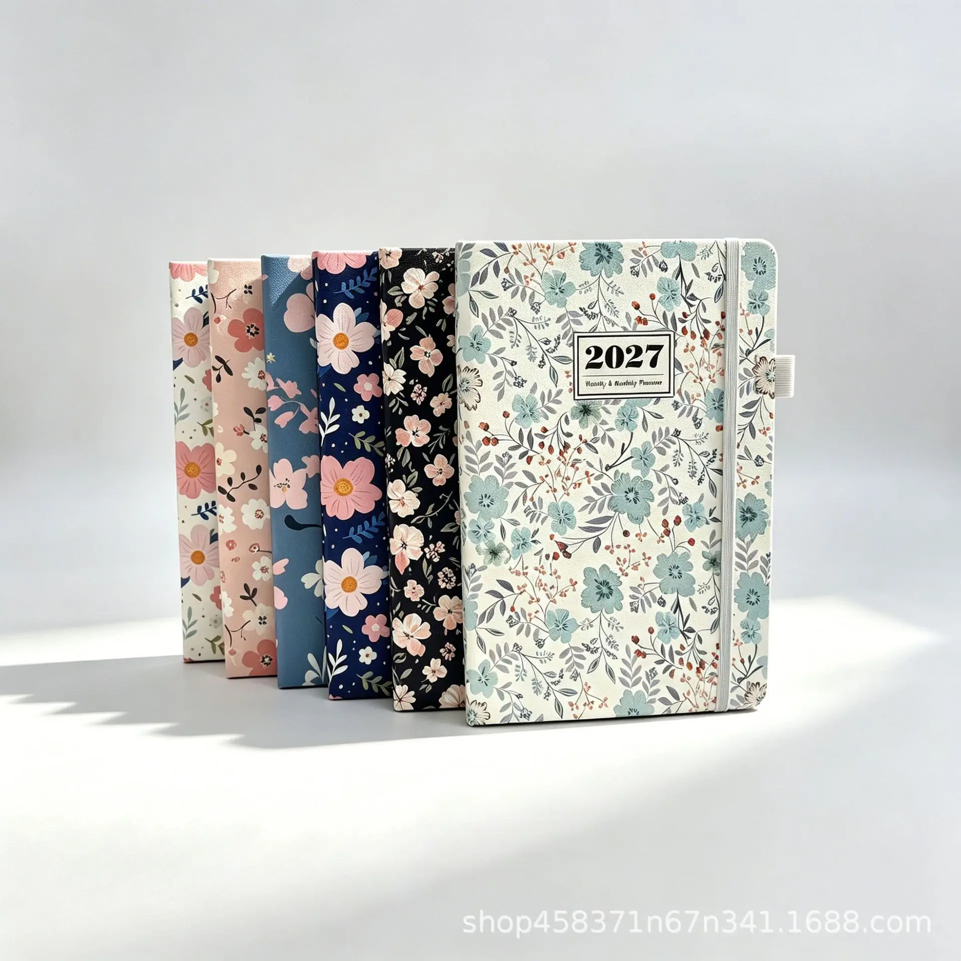 2027 Weekly Planner Notebook A5 Faux Leather Color Changing Cover 72 Sheets 144 Pages Ribbon Bookmark Elastic Band Pen Loop