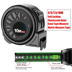 Cinta de acero de alta precisión herramienta Measur resistente al desgaste láser impresión regla cinturón fluorescente capa regla código ABS gota resistente Shell