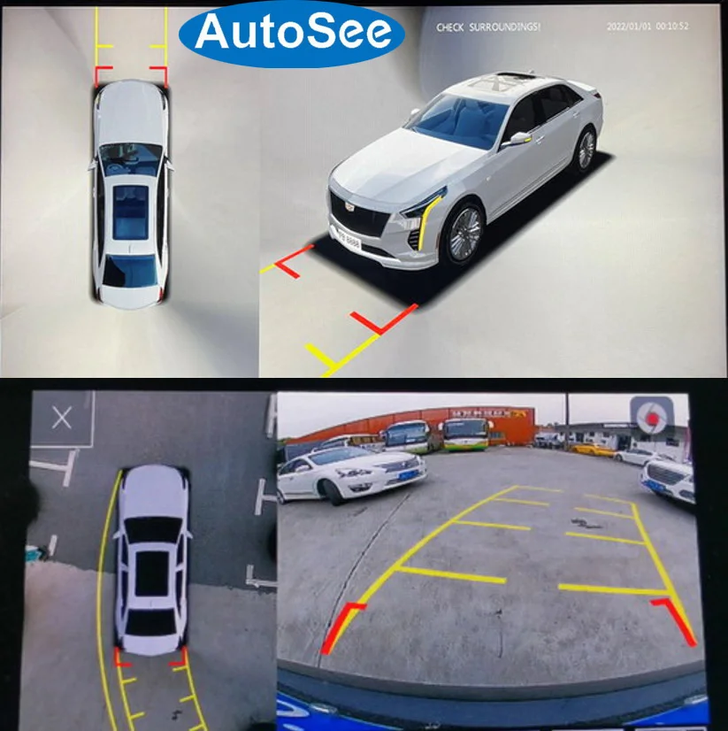 fit original OEM monitor for Cadillac CT4 CT5 CT6 birds eye 360 camera 3D panoramic view Front rear side surround backup reverse