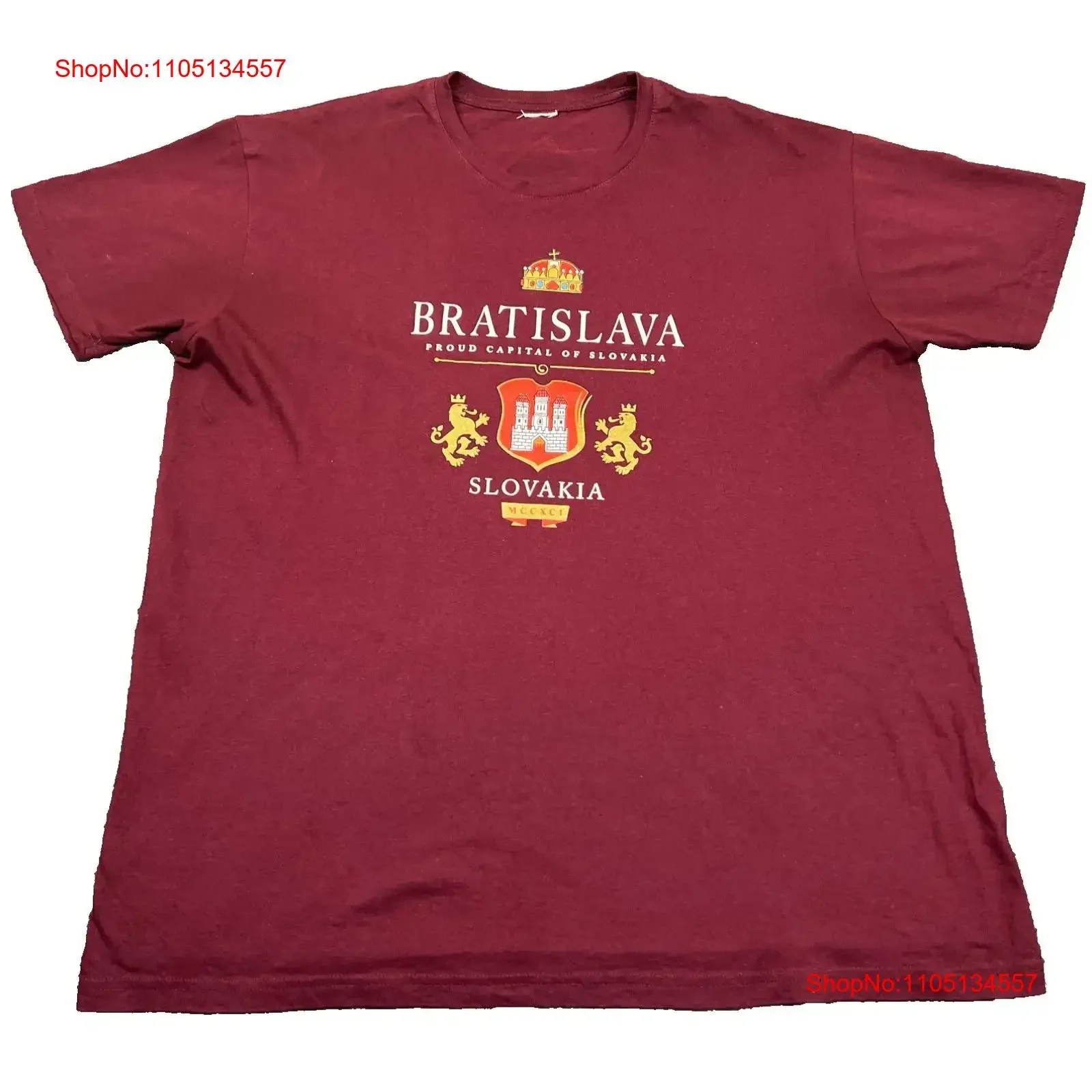Bratislava Proud Capitol of Slovakia T Shirt Adult Large  vintage Washed graphic Stylish fashion Top For Everyday Wear