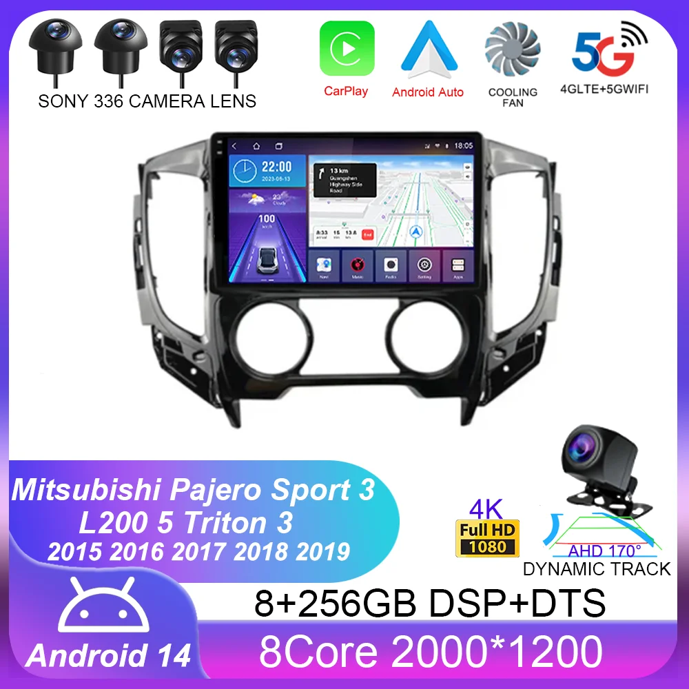 

Android 14 Carplay для Mitsubishi Pajero Sport 3 L200 5 Triton 3 2015 2016 2017 2018 2019 автомобильное радио GPS мультимедийный видеоплеер