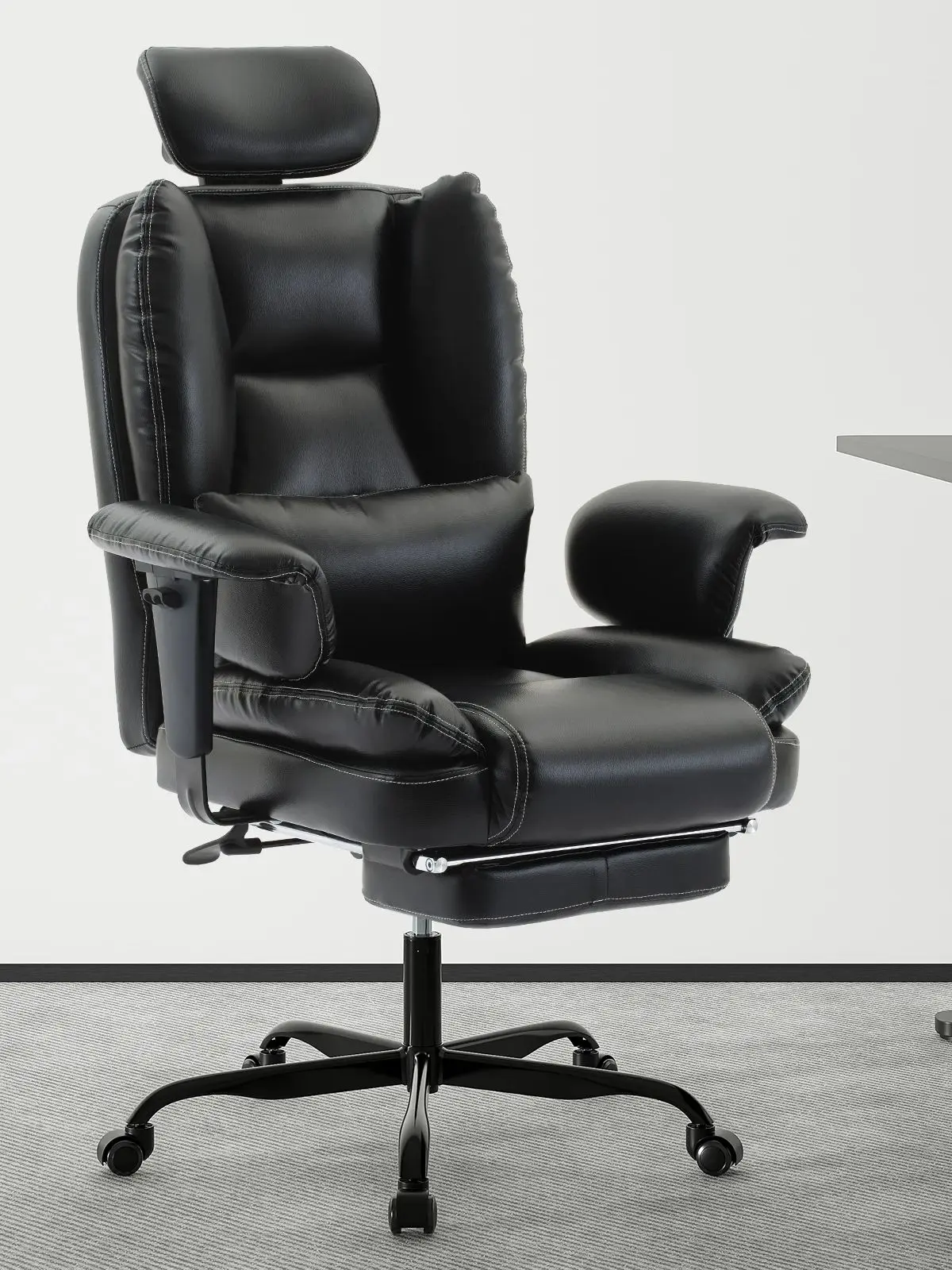 WOTSTA Chefbürostuhl mit Fußstütze, Schreibtischstuhl mit hoher Rückenlehne, ergonomischer Liegestuhl, Computerstuhl, Gaming-Stühle für Zuhause