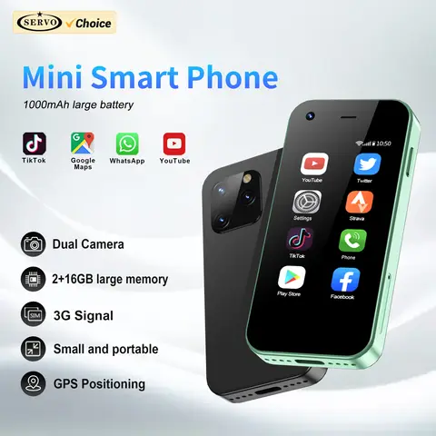 SERVO KING5000 미니 안드로이드 9.0 스마트폰 플레이 스토어 2GB+16GB GPS 듀얼 SIM 대기 2.5인치 디스플레이 소형 휴대폰 3G WCDMA