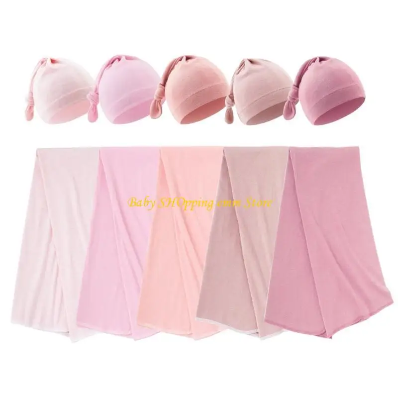 23GD Baby Blanket Caps مجموعة من القماش القابل للتنفس لف وقبعة لحاف الطفل تلقي بطانية قوية حمام امتصاص