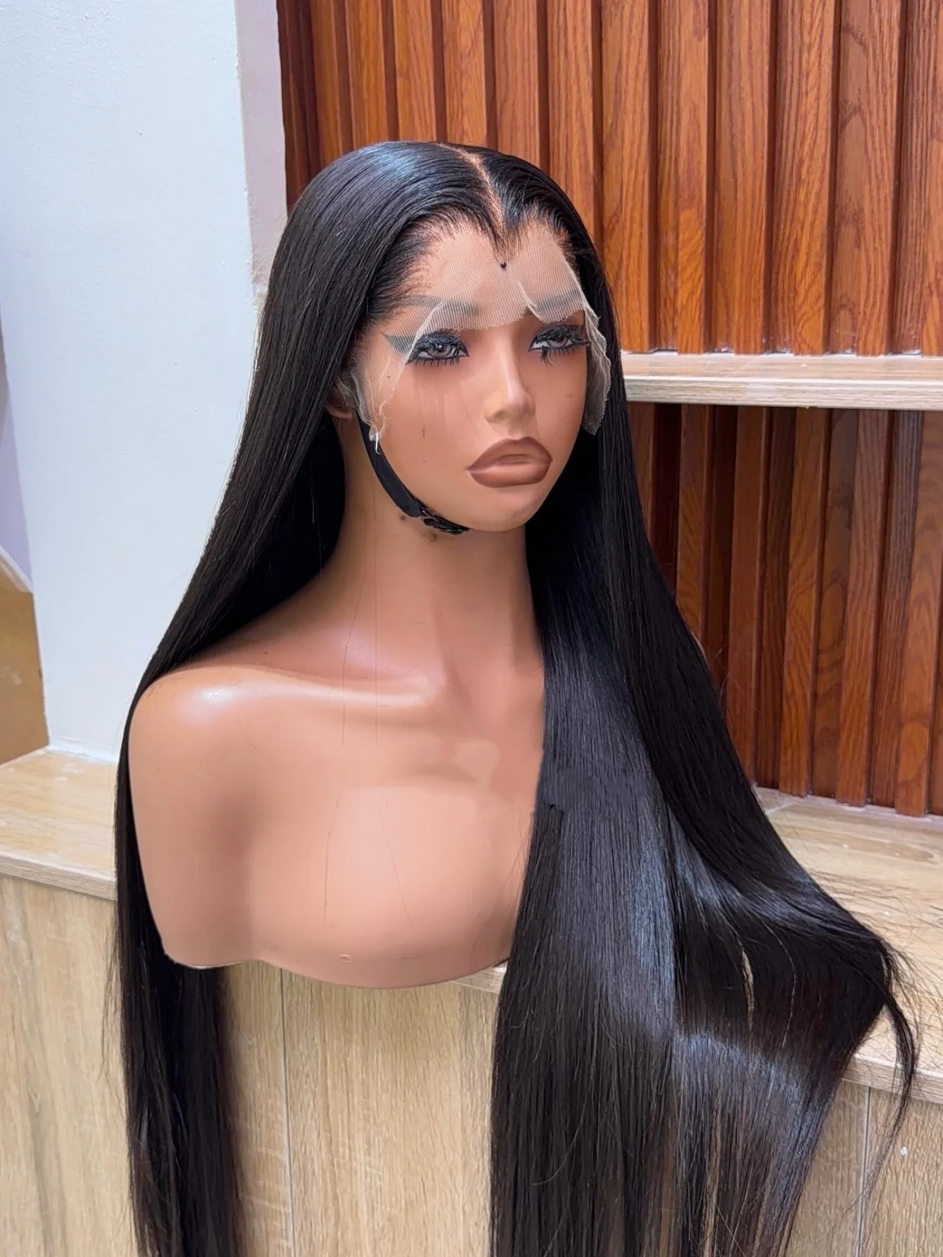40 Zoll 13x4 HD Transparente Lace Frontal Perücken Knochenglatte Brasilianische Vorgezupfte Perücken mit Baby Hair Lace Front Perücken 200% Dichte