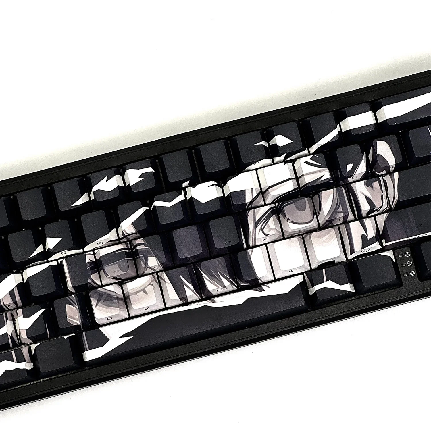 Anime Keycaps Purple Eye Theme Mechanical Keyboard 68Keys Pbt Cherry Profile Thermal Sublimation Keycaps Pc Keyboard Accessorie