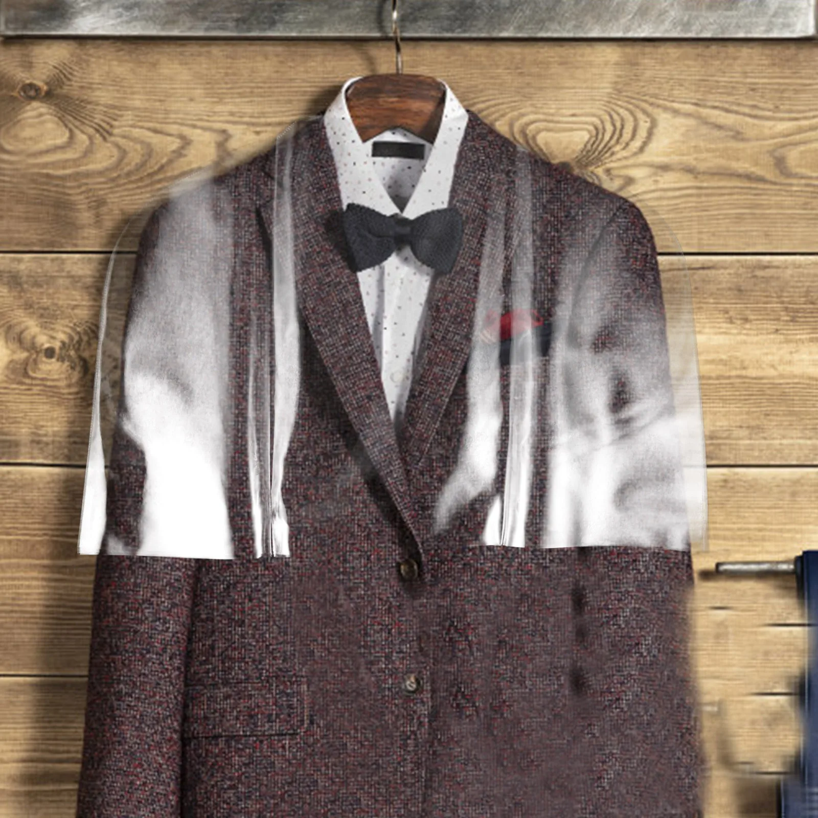 

5Pcs Dustproof Garment Bags Reusable PVC Material Hanging Clothes Storage Lightweight Portable Protective Cover