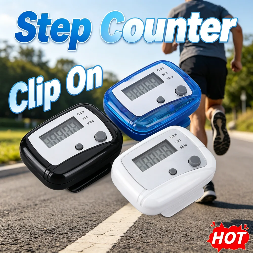Easy Clip On Step Counter Small Pedometer Fitness Tracker Clip On Device for Activity Tracking