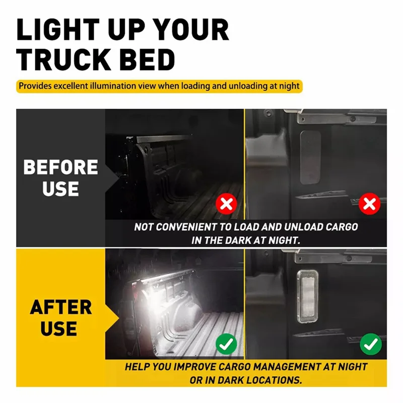

2 Pcs White LED Rear Trunk Bed Light For Toyota Tacoma 2020-2021 PT857-35200-A28K