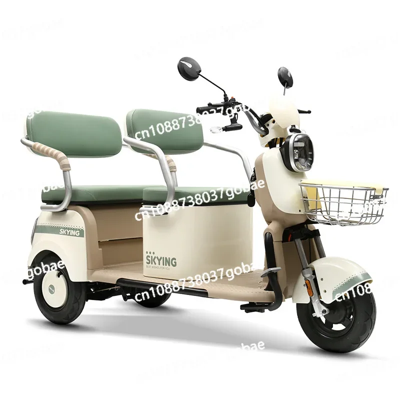 Electric Tricycle Men and Women Pick Up and Drop Off Children, Adult Small Elderly Double Family Battery Car