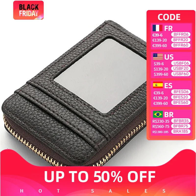 

Pu Leather Short Zipper Wallet Women Mini Id Bank Card Holder Purse