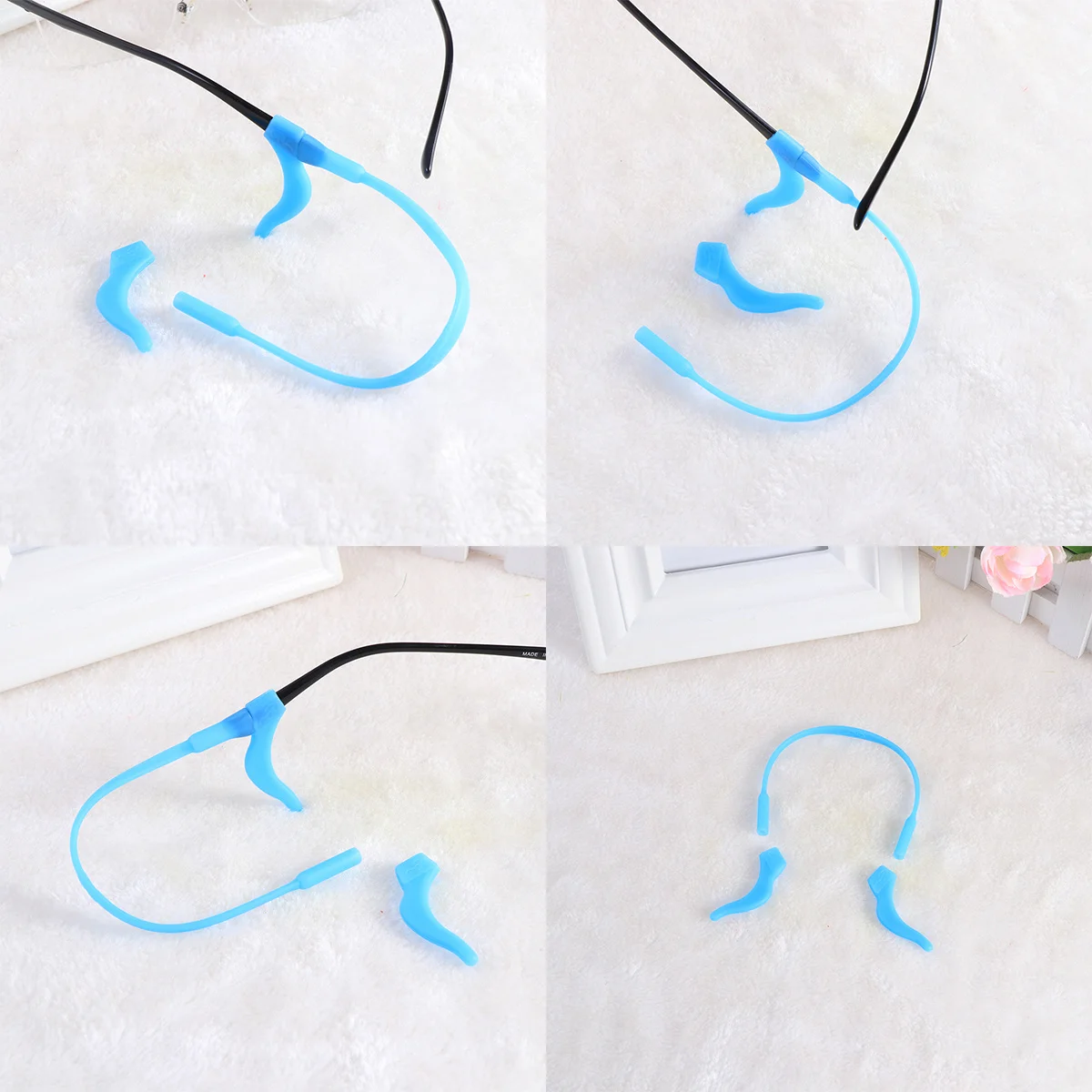 

6Set Kids Silicone Eyeglass Strap Anti-Slip Cord Holder 3 Color Variety Ear Hook Set for Glasses Sports Outdoor Use Eyewear
