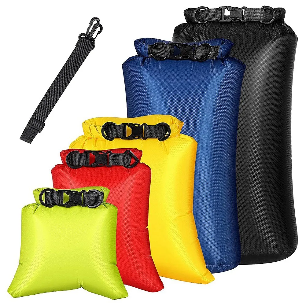 6Pcs Waterproof Dry Bag Set for Kayaking Boating,Drybag Outdoor Storage Bags for Canoeing Camping Swimming Hiking,Random