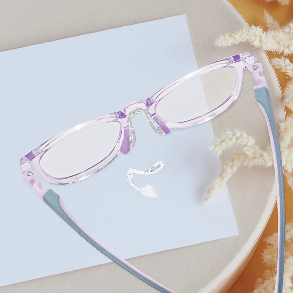 

4Pcs Silicone Eyeglass Nose Pads Soft Comfort Fit Non-Slip Saddle Design for Glasses Sunglasses Replacement Parts