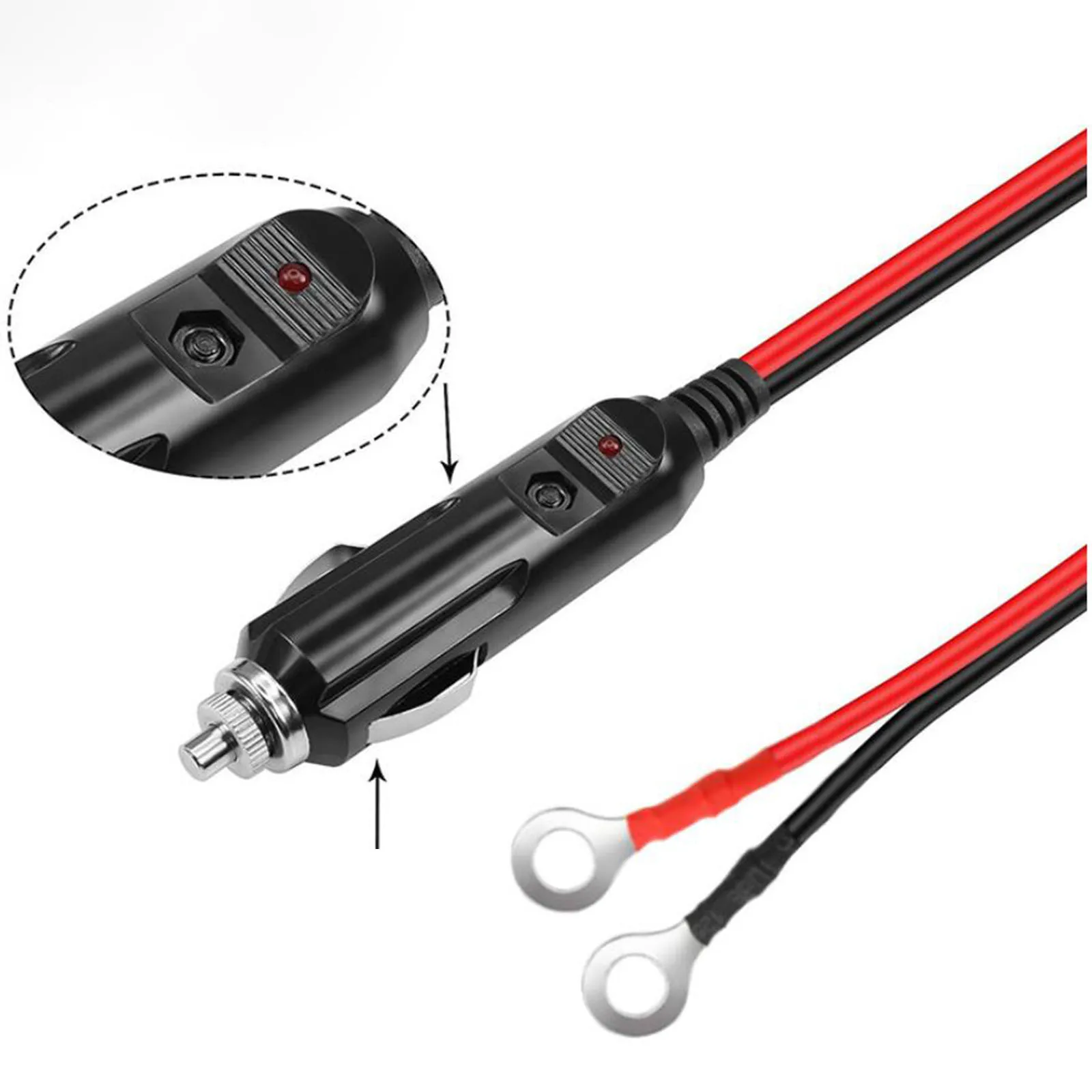 Generyczna zapalniczka męski Adapter 1M wtyczka złącze przewodu kablowego akcesoria samochodowe wytrzymały kabel falownika 16AWG — zdjęcie 5