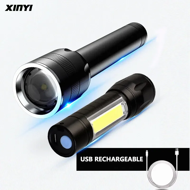 

2000LM MINI USB Rechargeable LED Flashlight With Built-in 600mAh lithium battery Waterproof camping light Zoomable Torch Light