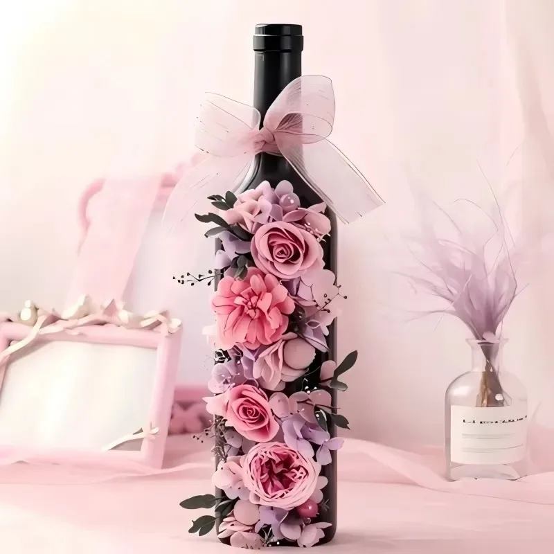 Artificial Floral Bottle Decoration for Wedding Backgrounds and Ceremonial Events