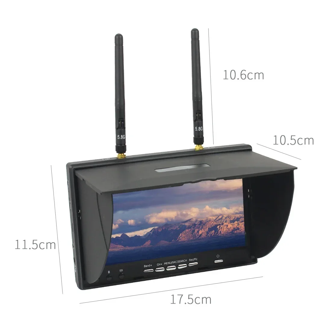 5.8G FPV DVR LS5802D 7 Inch Monitor LCD Screen 5802D Build-in Dual Receiver and Battery 800*480 For RC FPV Drone Quadcopter