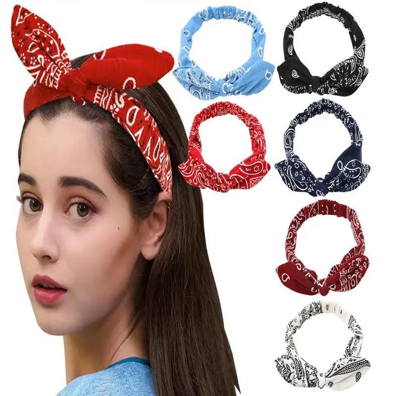 New Boho Women Soft Solid Print Headbands Vintage Cross Knot Elastic Hairbands Turban Bandanas Girls Hair Accessories Turbans