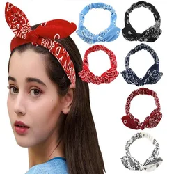New Boho Women Soft Solid Print Headbands Vintage Cross Knot Elastic Hairbands Turban Bandanas Girls Hair Accessories Turbans