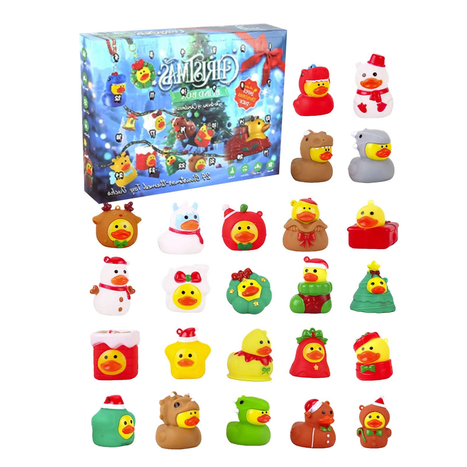 Glow in The Dark Sand Timer Each Advent Calendar Includes 24 Hidden Rubber Duck Figures Bringing Daily Countdown to Christmas