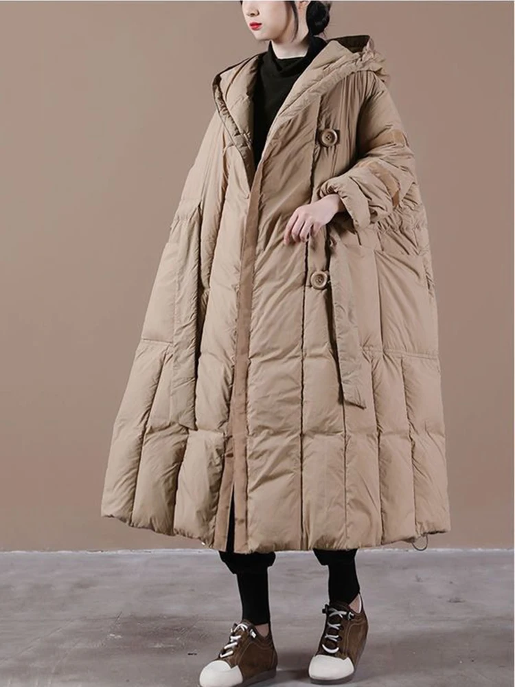 Winter Women\'s Down Parka Oversized Sonw Coat Ultra Light Warm Long Female Puffer Jacket Windproof Outwear