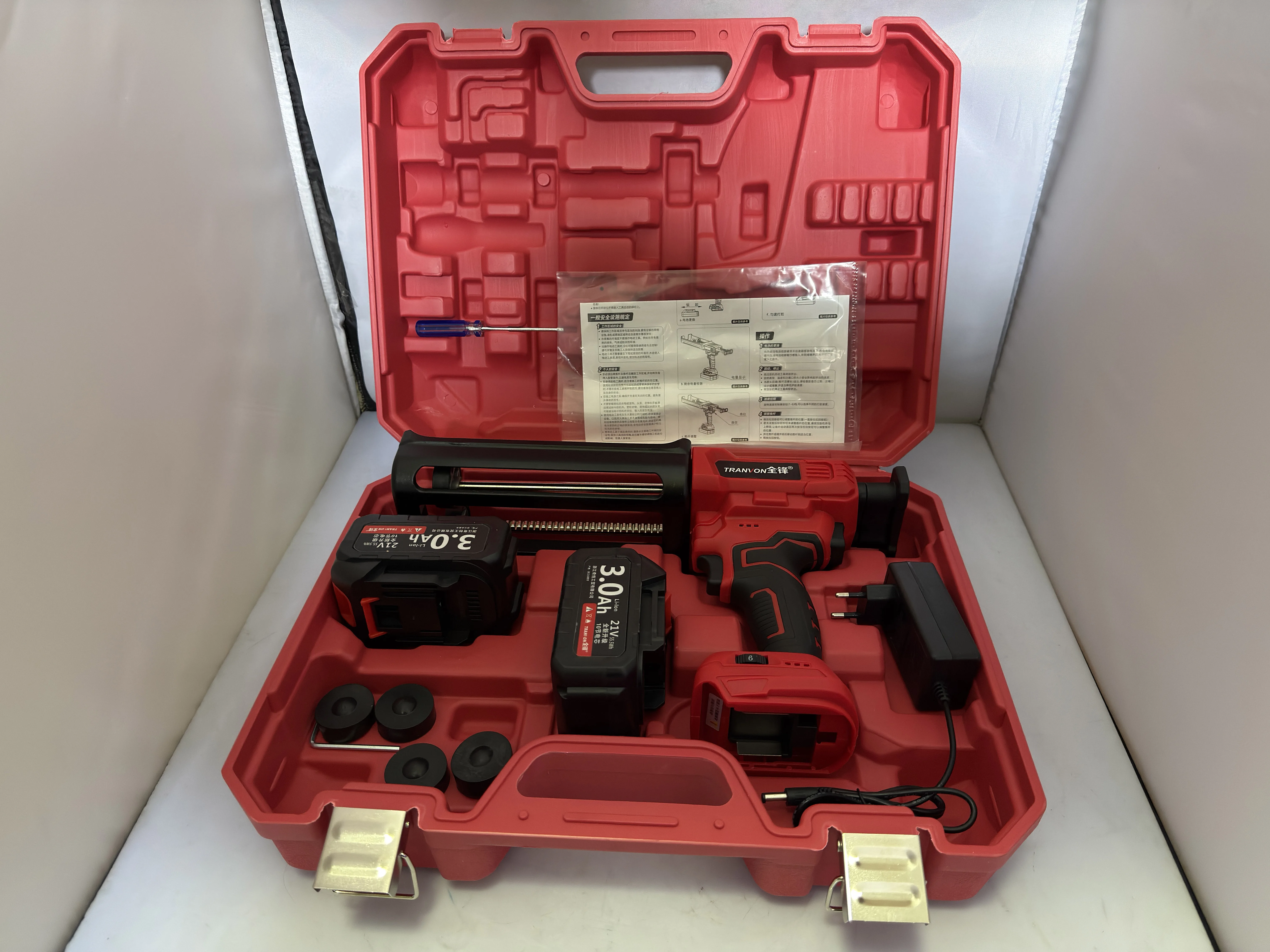Electric double-tube automatic caulking gun, caulking agent application tool, six-speed adjustable lithium battery caulking gun