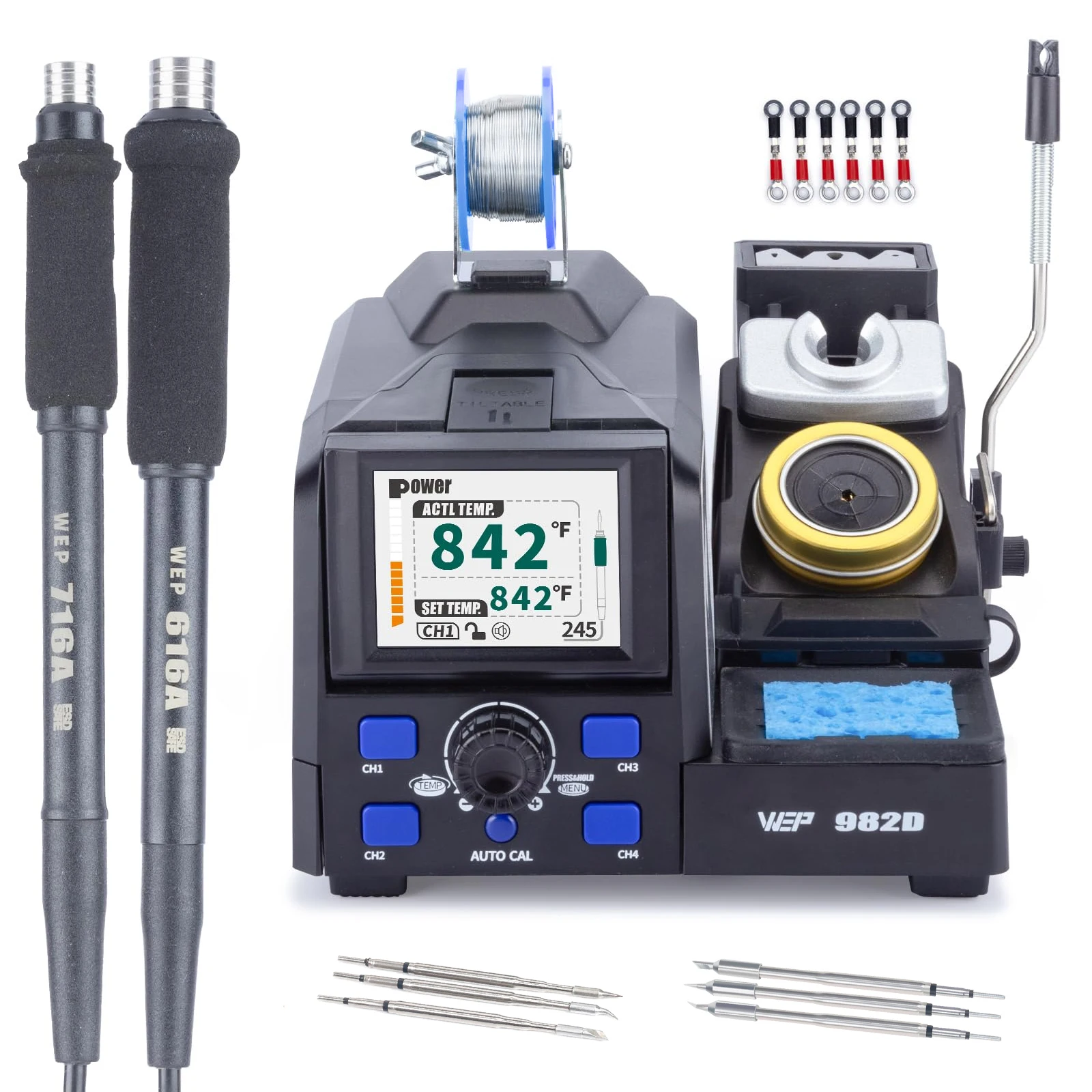 

WEP Precision Soldering Iron Kit C210 C245 Fast Heating Desoldering Rework Soldering Station Auto Calibration For Phone Repair