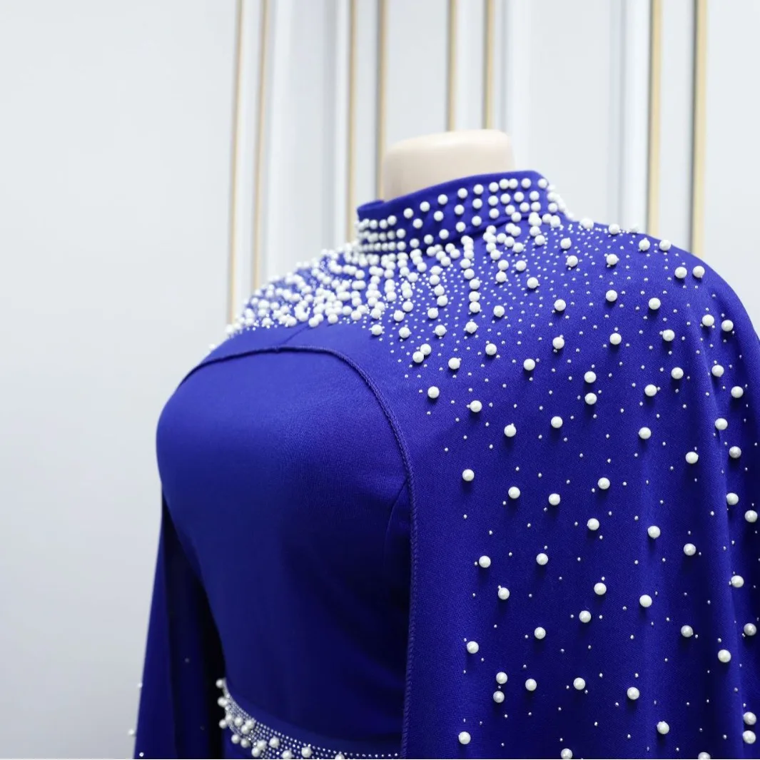 Afrikanische Kleider für Frauen Frühling Afrika Langarm O-Ausschnitt 2 Stück Set muslimische Mode Abaya Party Abend langes Maxi kleid