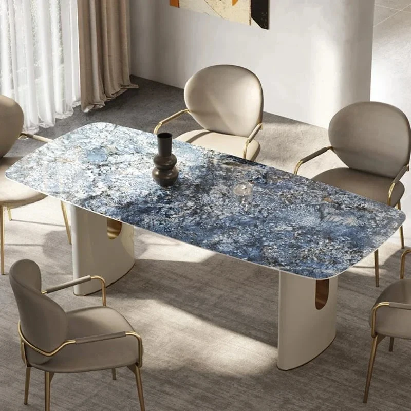 

Italian Rectangle Dining Table Nordic Console Large Center Marble Dining Table Restaurant Mesas De Jantar Minimalist Furniture