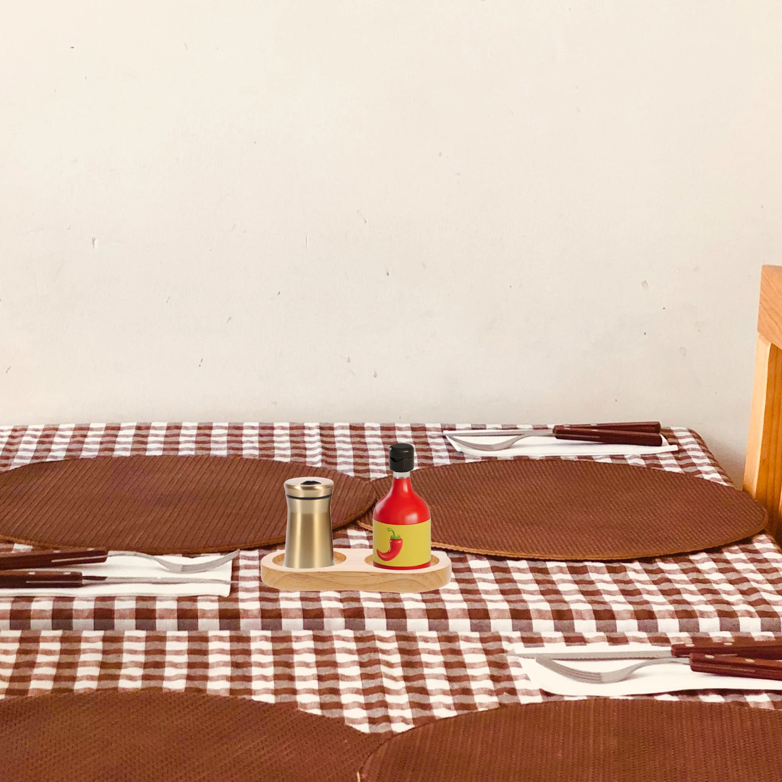 

Поднос для соли и перца, небольшой деревянный органайзер для журнального столика, стойка для сиропа, кухонная столешница, стационарный абрейдер, основание, противоскользящая, изготовленная