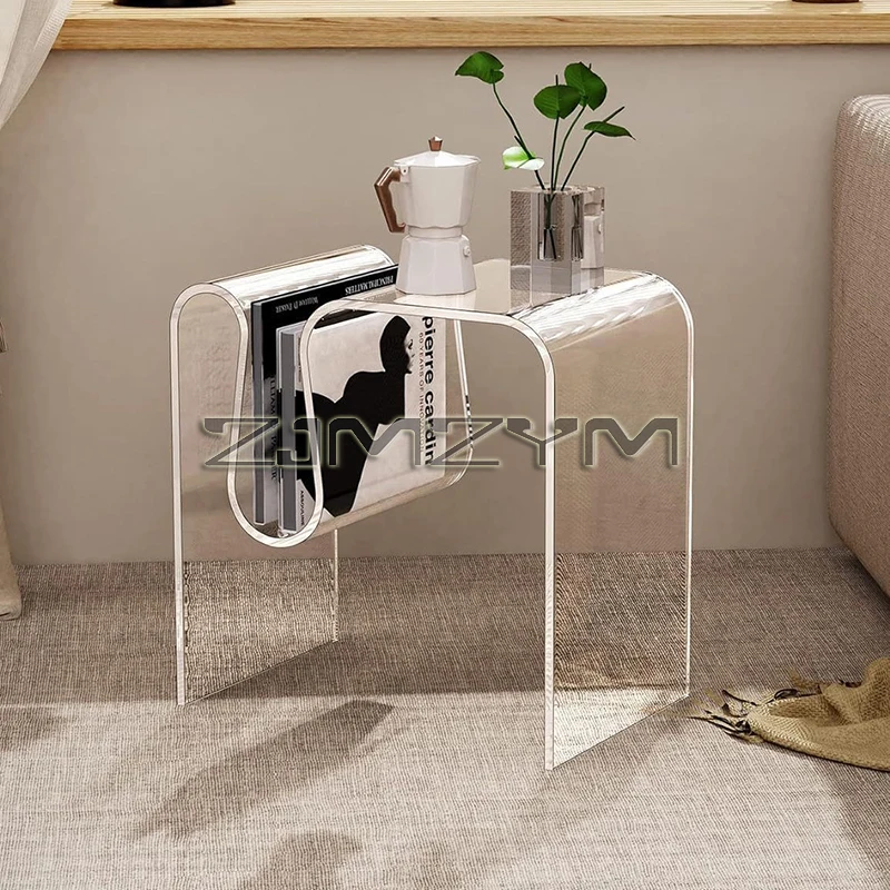 table-d'appoint-en-acrylique-en-forme-de-m-table-d'appoint-pour-canape-table-basse-de-salon-table-de-sol-creative-avec-porte-revues-table-de-chevet