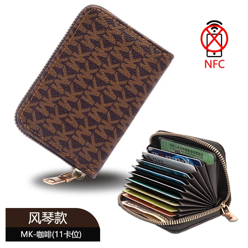 11 Detents Cards Holders Men\'s Wallet Women\'sCredit Card Holder RFID Blocking Zipper Money Pouch Card Protect Case Pocket Purse