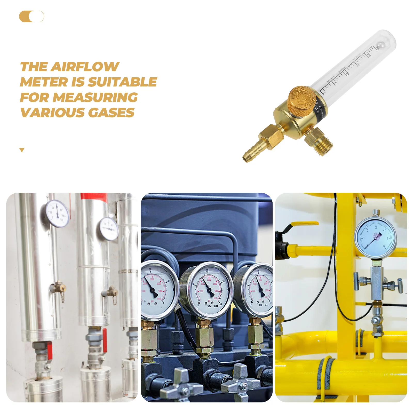 

1PC Gas Flow Meter Argon CO2 Aluminum Measurement Reliable Precision Sleek Stylish Design Long Life Easy Use