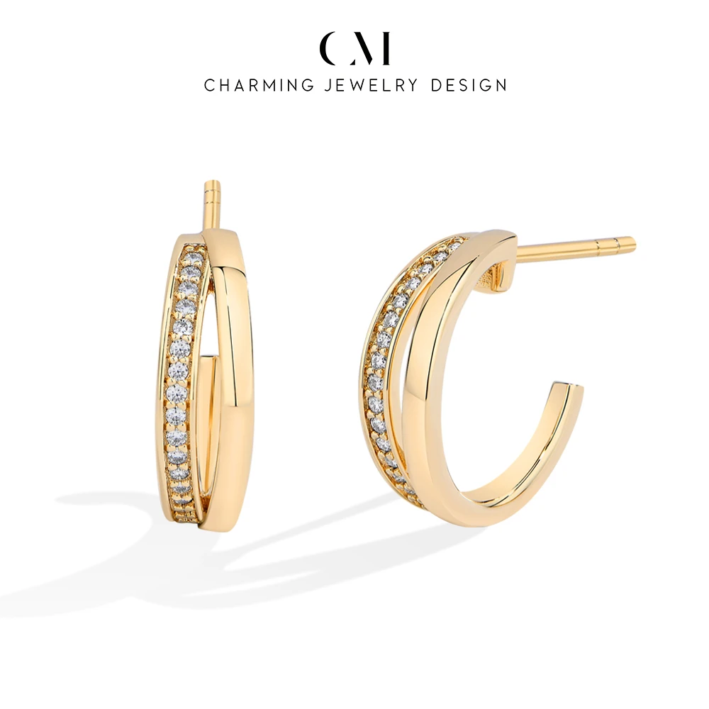 

Очаровательные модные серьги с изогнутыми элементами и муассанитом для женщин, серебро 925 пробы, для повседневной носки и вечеринок, подарки, с сертификатом, оптом