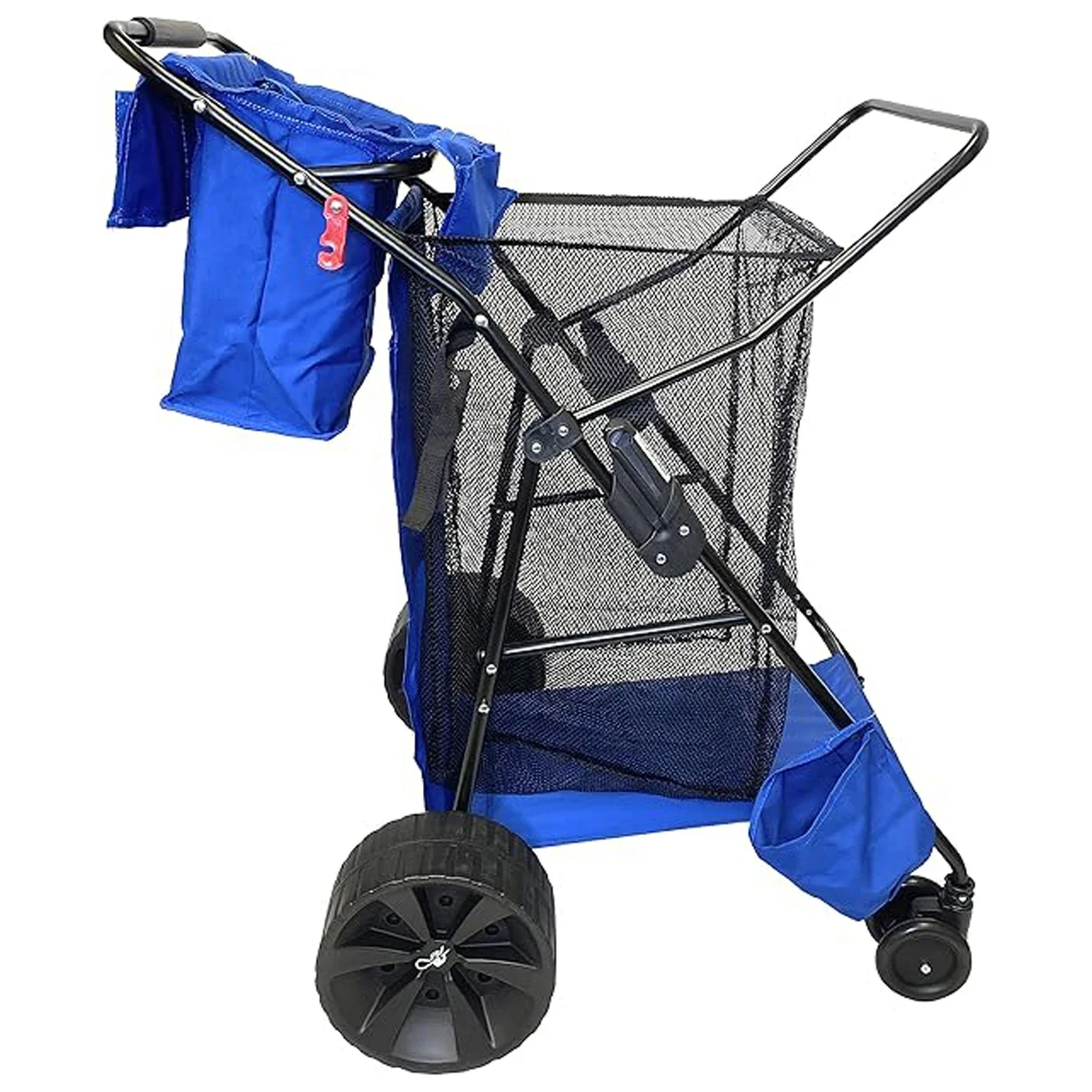 Factory Custom Large Capacity Heavy Duty Folding Ocean Utility Beach Umbrella Trolley Fishing Beach Cart With Big Size Wheels