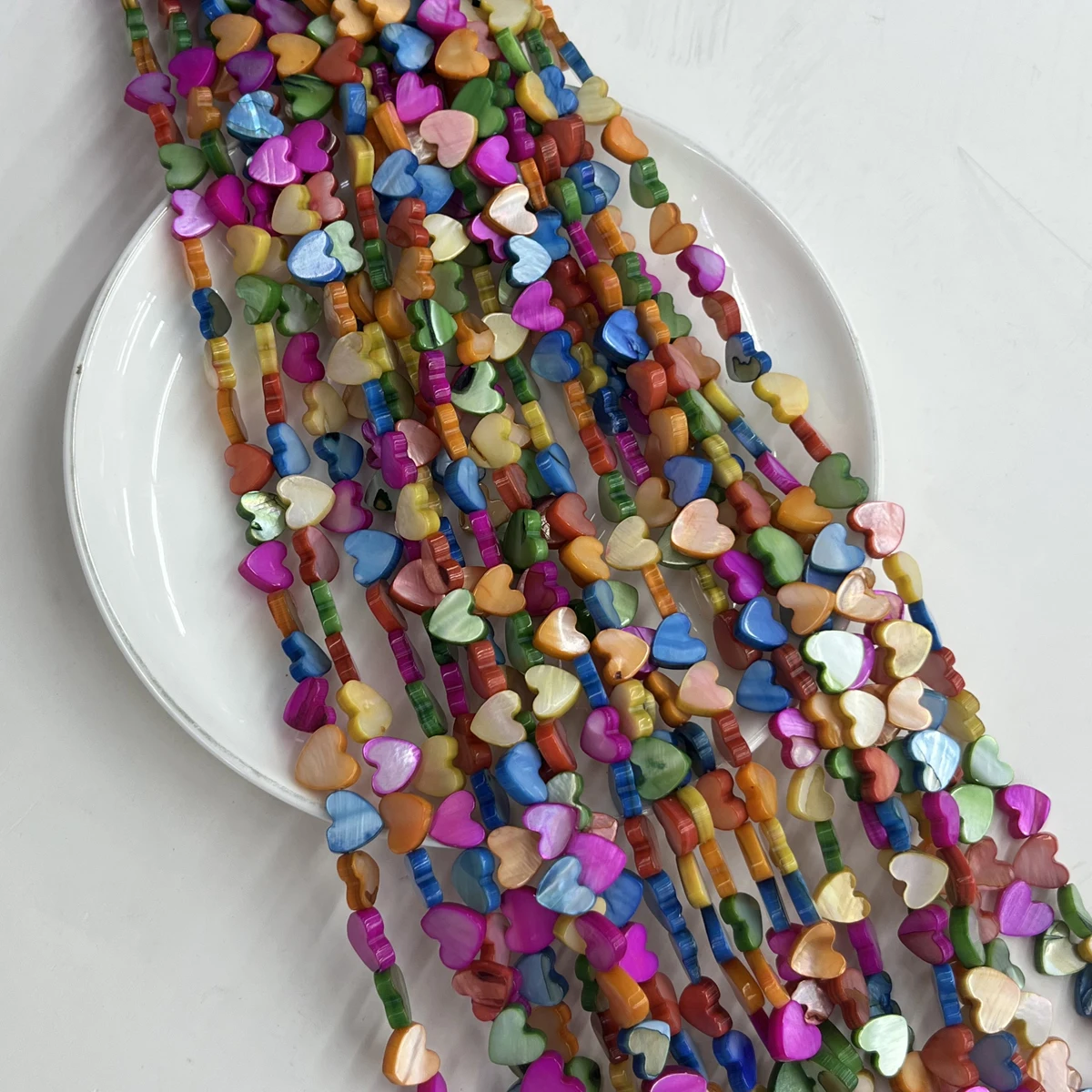Shell Cross Hole Beads Colorful Hear Shaped Beads 8-10mm For Jewelry Making DIY Necklace Earrings Bracelet Accessory