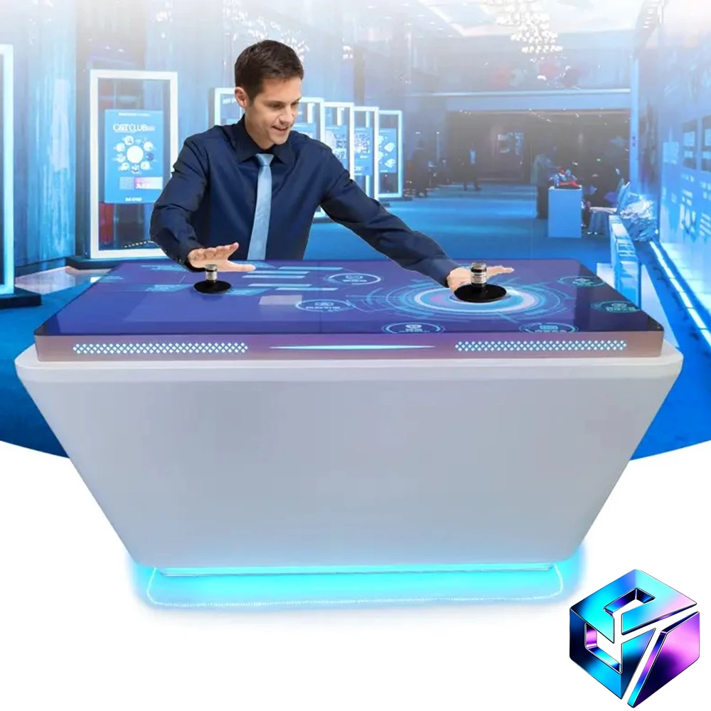 Interactive Multi Touch LCD Advertising Kiosk Intelligent Object Recognition Table SDK Custom For Airport Commercial Use