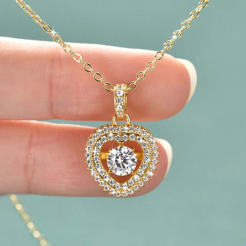 

Anziw Romantic 5A Cubic Zirconia Heart-shaped Pendant Necklace For Women 14k Gold Filled Adjustable Chain Valentine Jewelry Gift