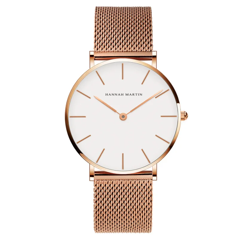 Montre à quartz étanche en acier inoxydable pour homme, maille simple, couple de dame, sélectionné pour la Saint-Valentin, 520