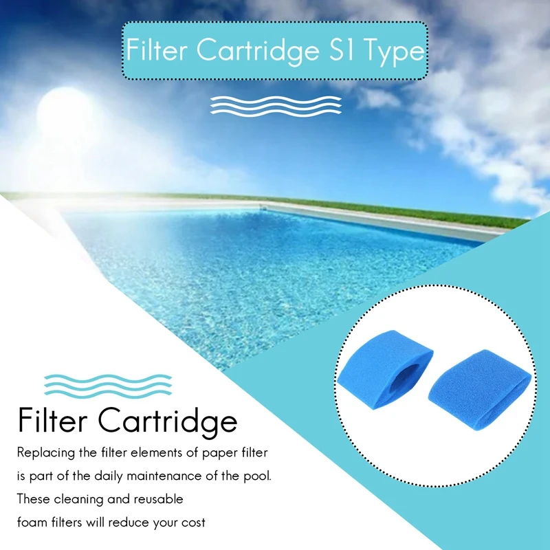 

6 шт. многоразовых моющихся поролоновых фильтров для гидромассажной ванны Pure Spa, тип S1