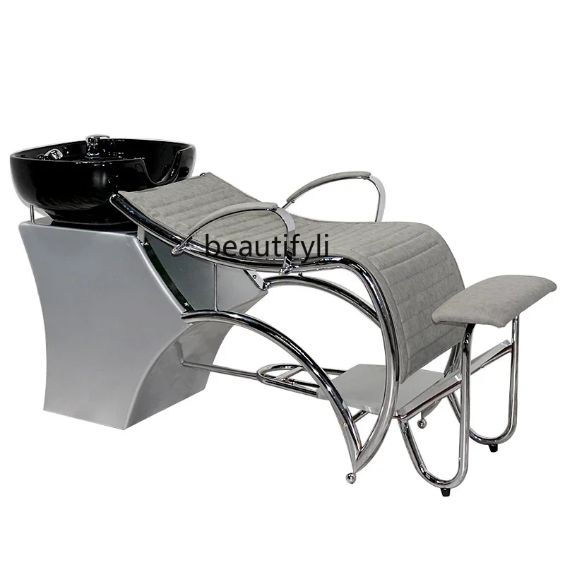 Hair Salon Shampoo Chair Japanese Half Lying Flushing Bed Barber Shop Punch Bed for Hair Salon Hydrotherapy Bed