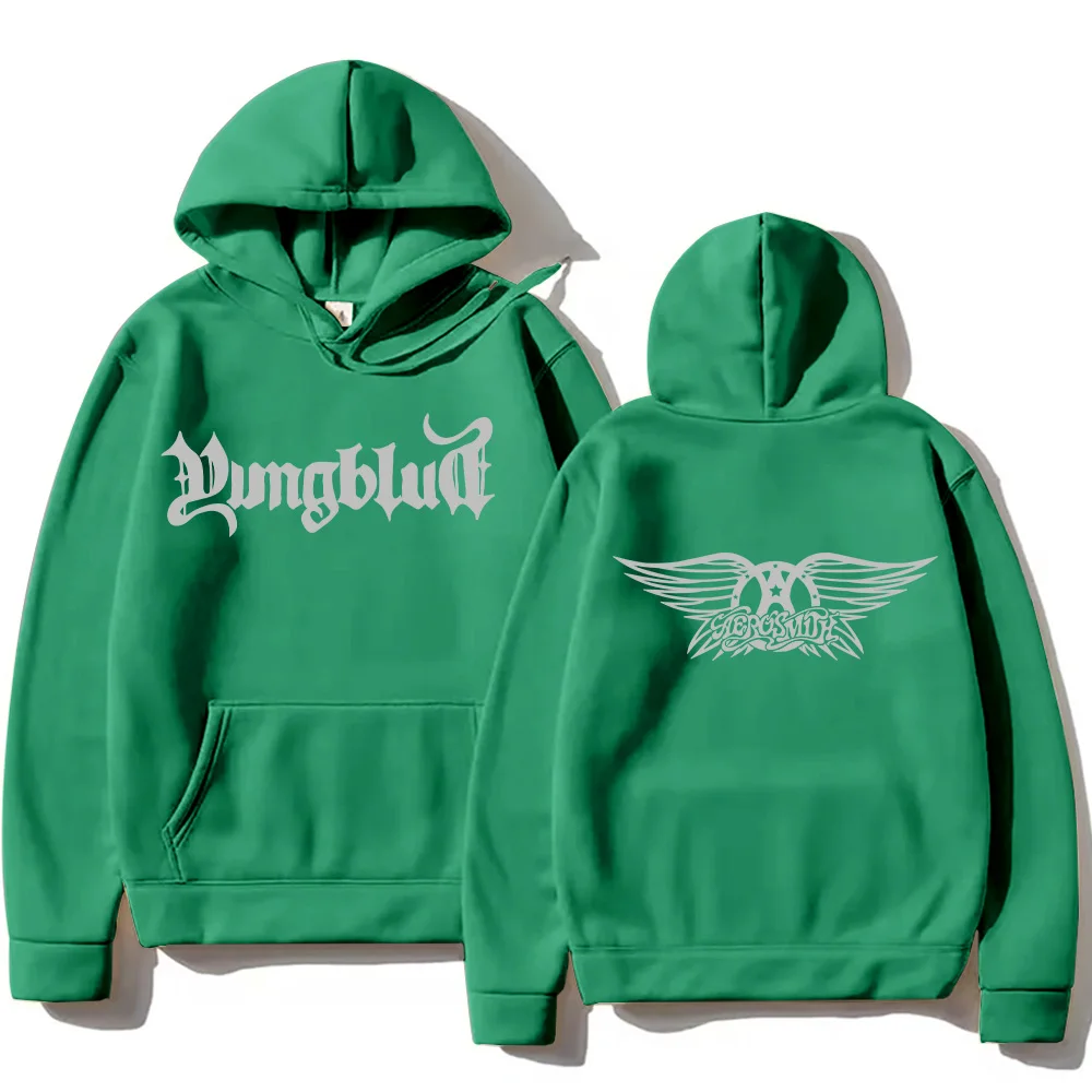 Aerosmith YUNGBLUD One More Time Hoodies Fleece Winter Long Sleeve Male Sweatshirts Hooded Pullovers Fashion Men Women Clothing