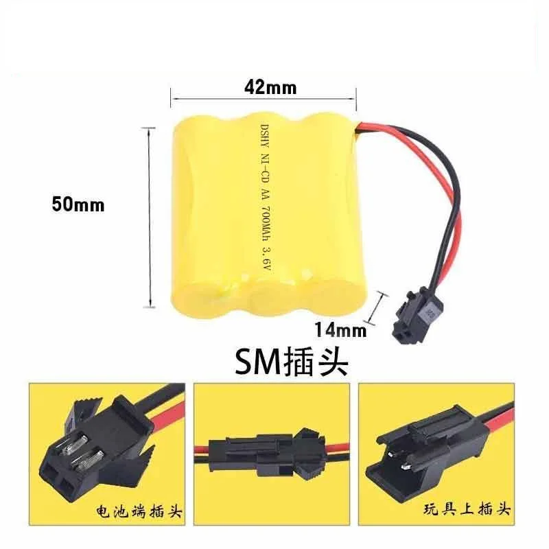 3.6V 700Mah Pin NiCD Dành Cho RC Đồ Chơi Ô Tô Xe Tăng Xe Tải Các Đoàn Tàu Thuyền RC Đồ Chơi Mô Hình Pin 3.6V Sạc Pin